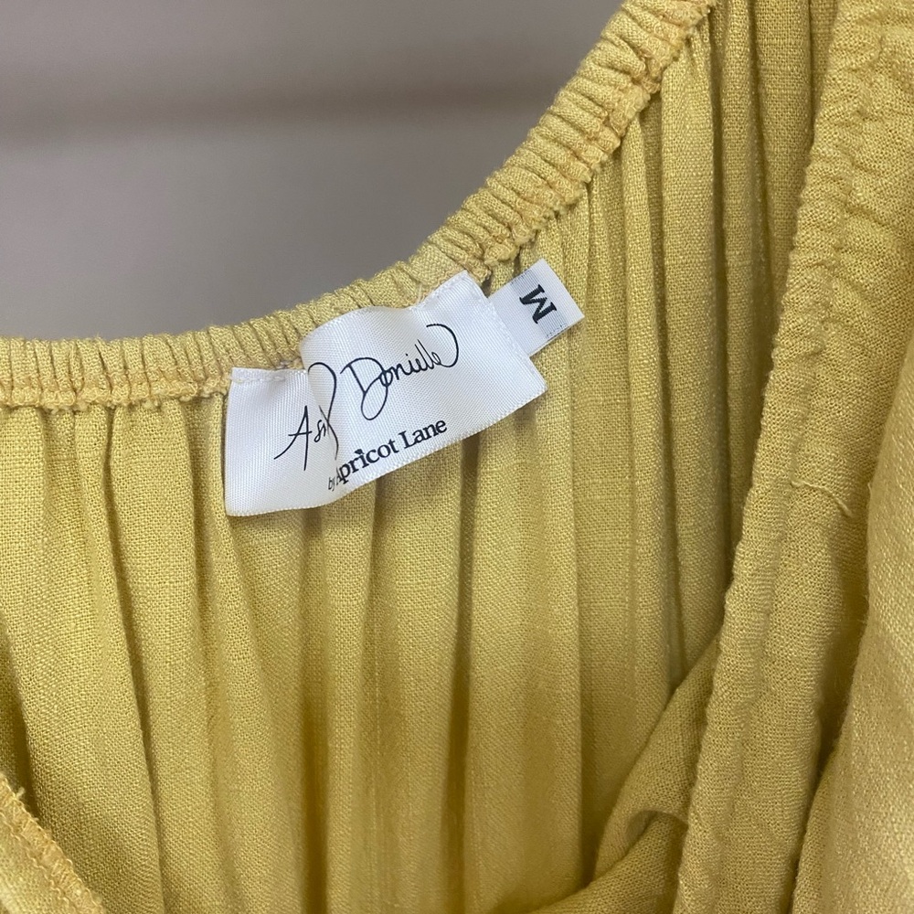 Apricot Lane x Ashley Donielle Yellow One Shoulder Ruffle Romper - Picture 6 of 7